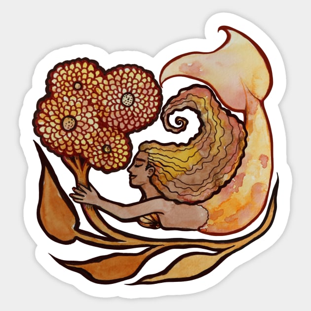 Autumn Mermaid Sticker by bubbsnugg